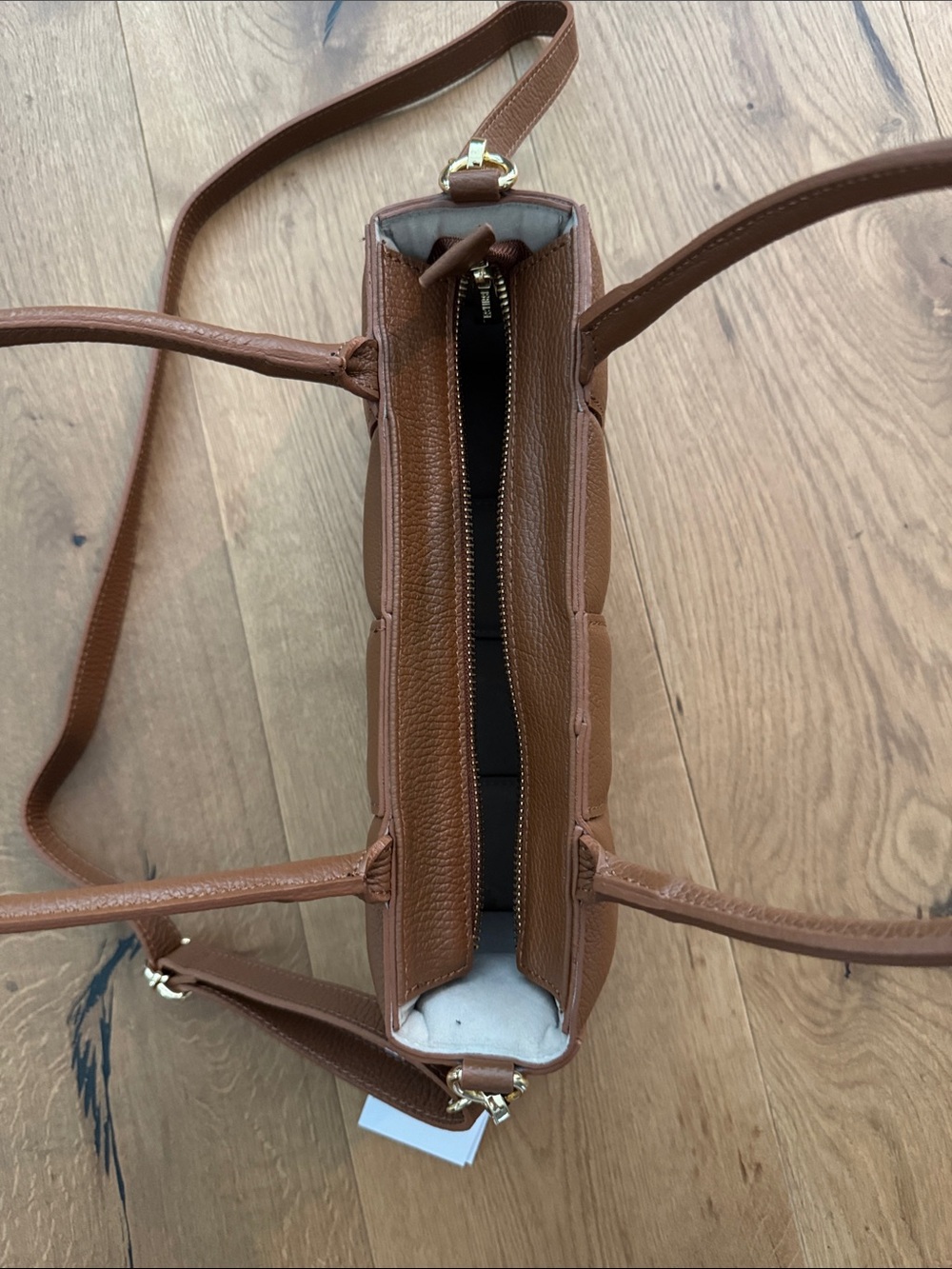 Woven Leather Shoulder Bag in Brown by Vesti - Picture 2 of 3